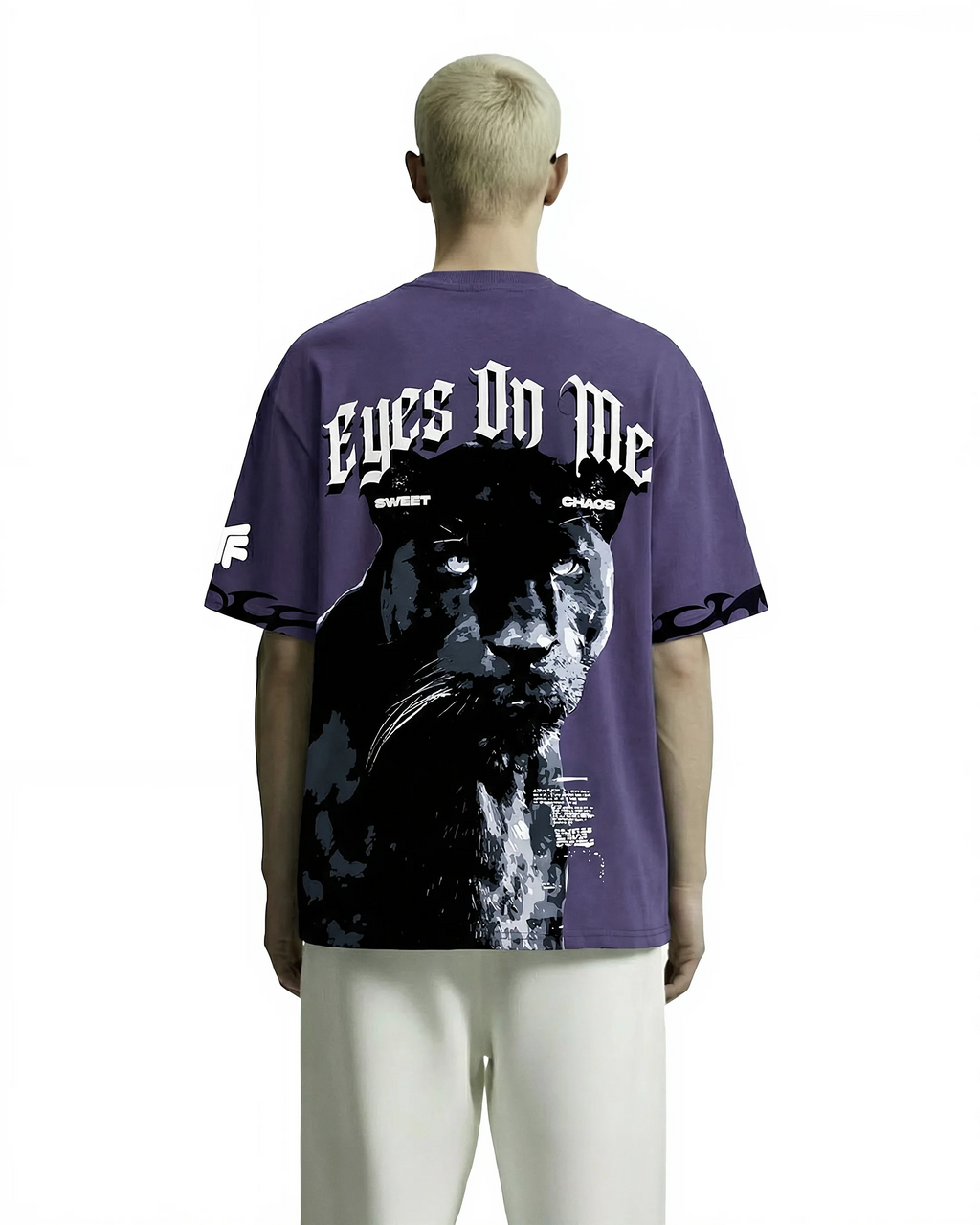 Clostar Oversized Graphic Print T-Shirt – Deep Purple Premium Cotton Relaxed Fit