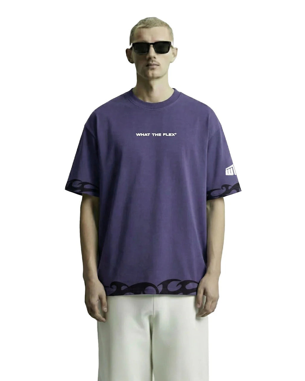 Clostar Oversized Graphic Print T-Shirt – Deep Purple Premium Cotton Relaxed Fit